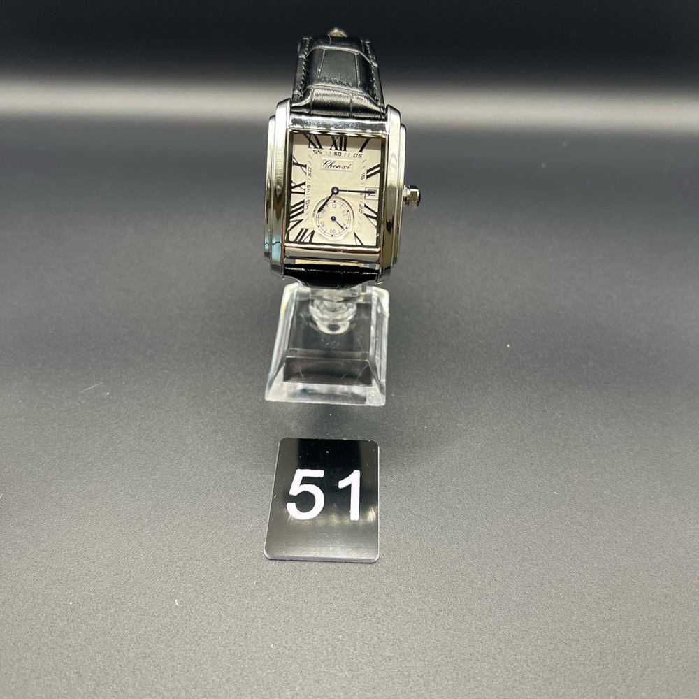 New mens Chenxi Black Leather Strap Watch